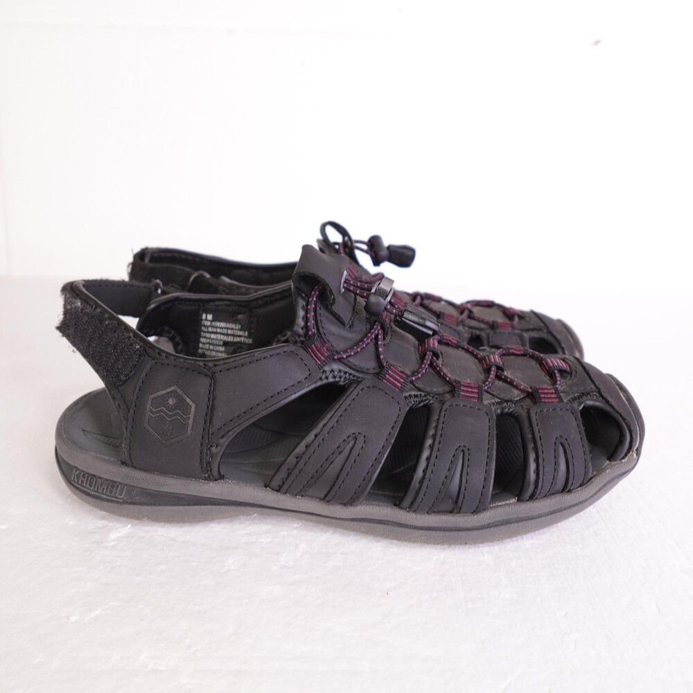 Khombu ASHLEY Shoes Womens Size 8 Black Outdoor Sandals Water Hiking Adjustable